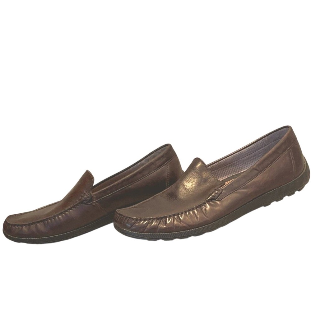 Ecco Mens Classic Driving Moc‎ Toe Loafers Brown Leather Size 45 EU - 10 US EUC